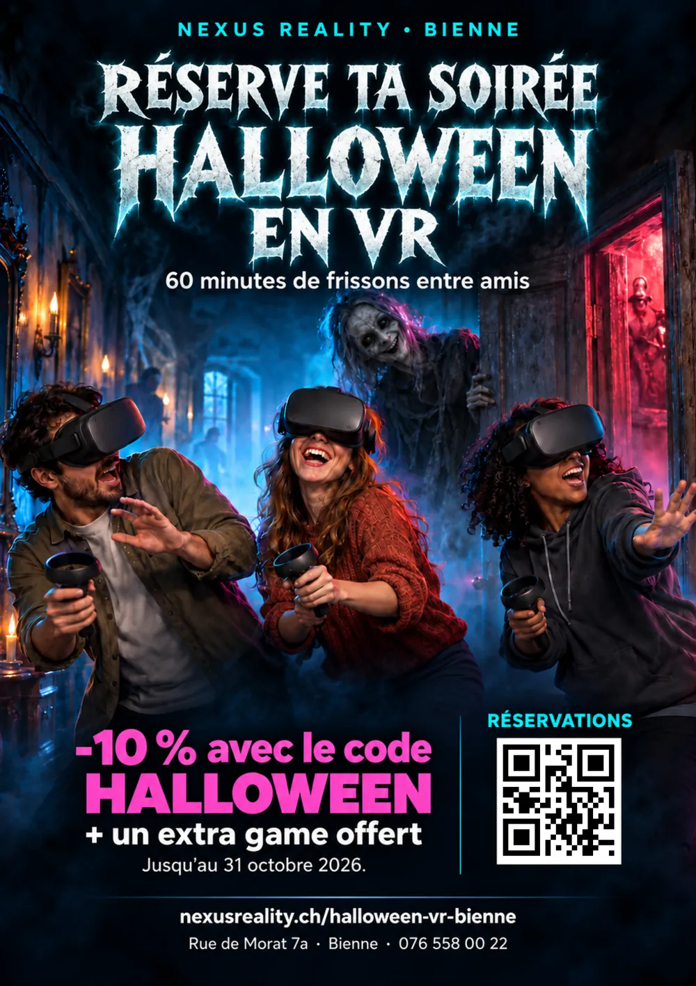 Halloween en VR à Bienne — 60 minutes de frissons entre amis